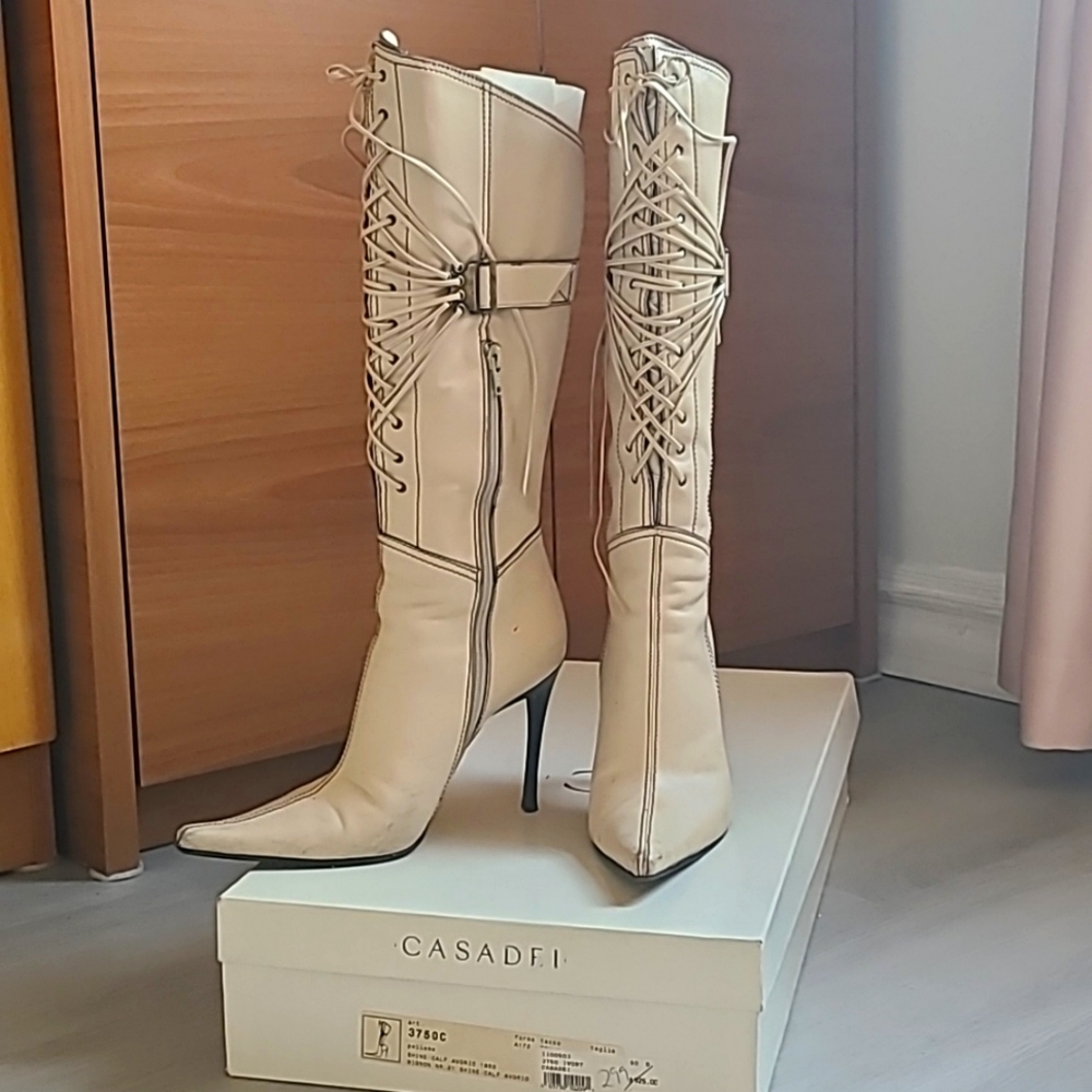 Casadei tall boots Ivory 8 stiletto heels